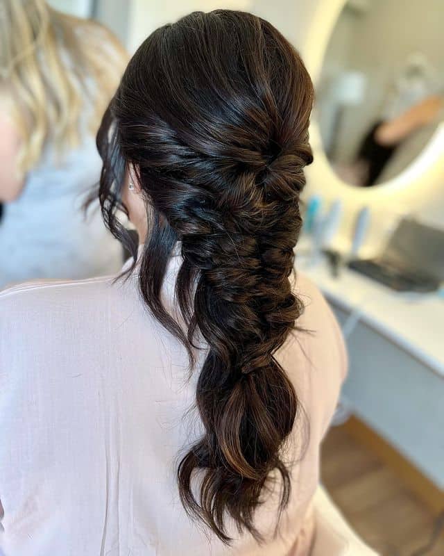 Undone fishtail braid