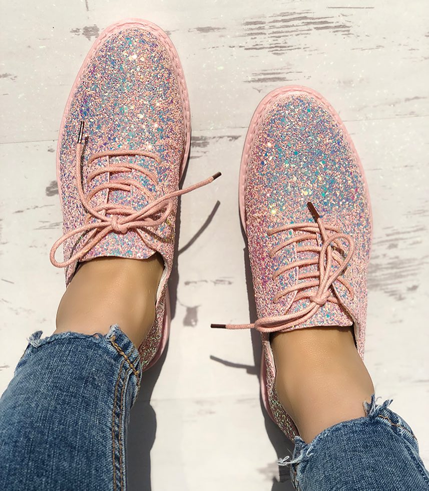 10. Pink glitter sneakers