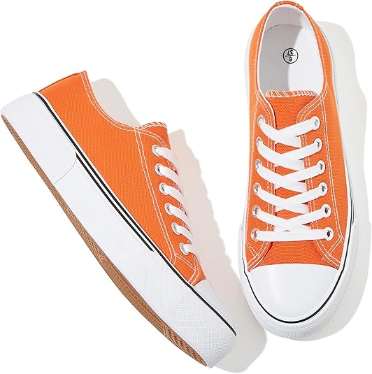 Orange canvas tennis shoes