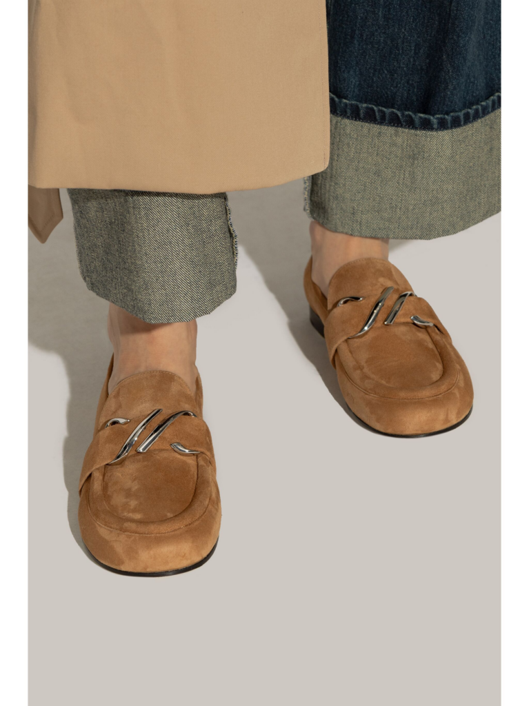 Proenza Schouler Suede Monogram Slip On Loafers