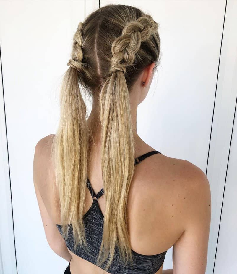 15. Half up double braids