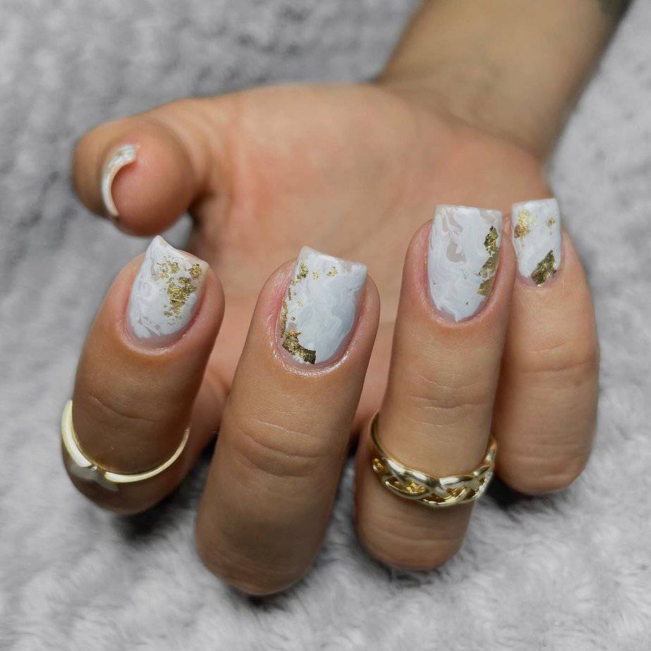 2. Marble and gold accents