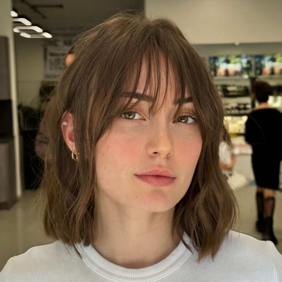 Baby bangs for short chocolate hair