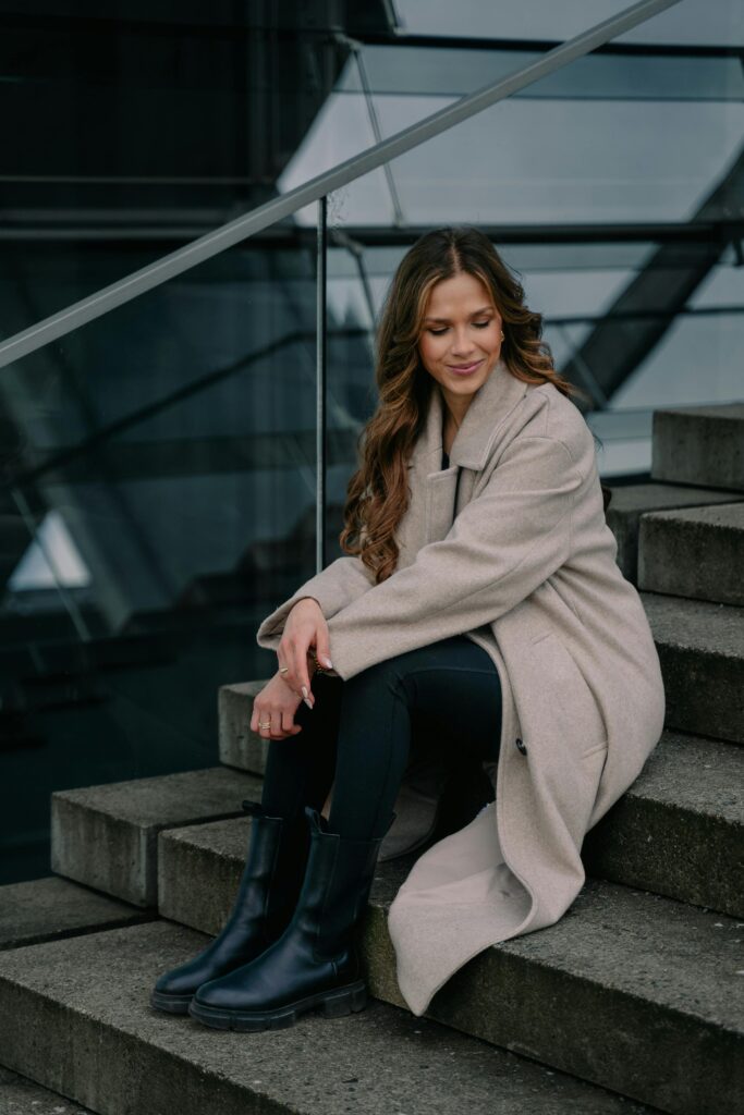 Black Chelsea Boots with Leggings and a Longline Coat