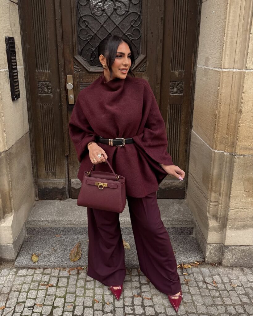 Burgundy Cape Coat