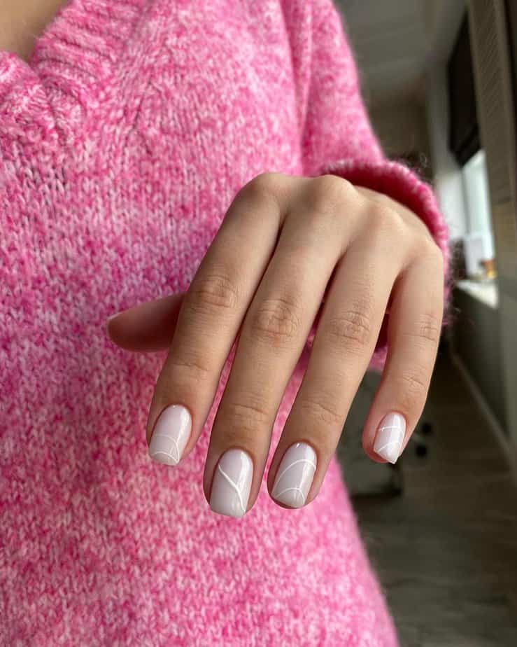 Delicate milky nails