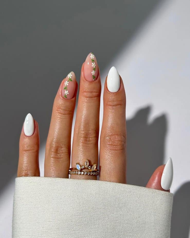 Elegant white nails