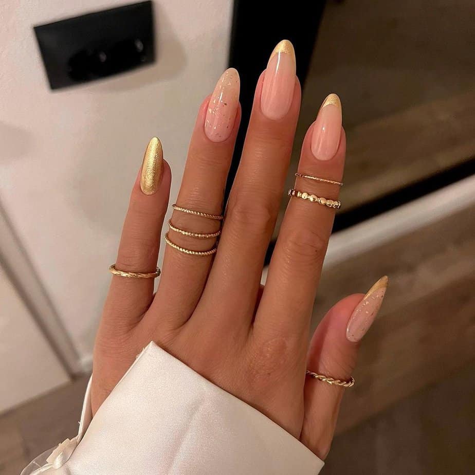 Gold December nails