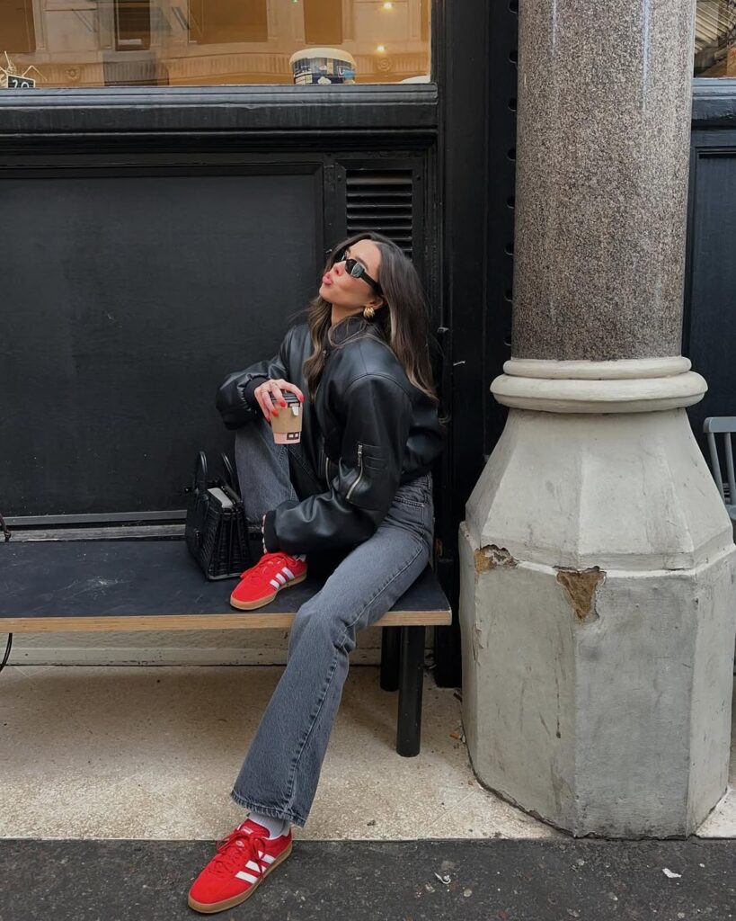 Leather Jacket and Jeans