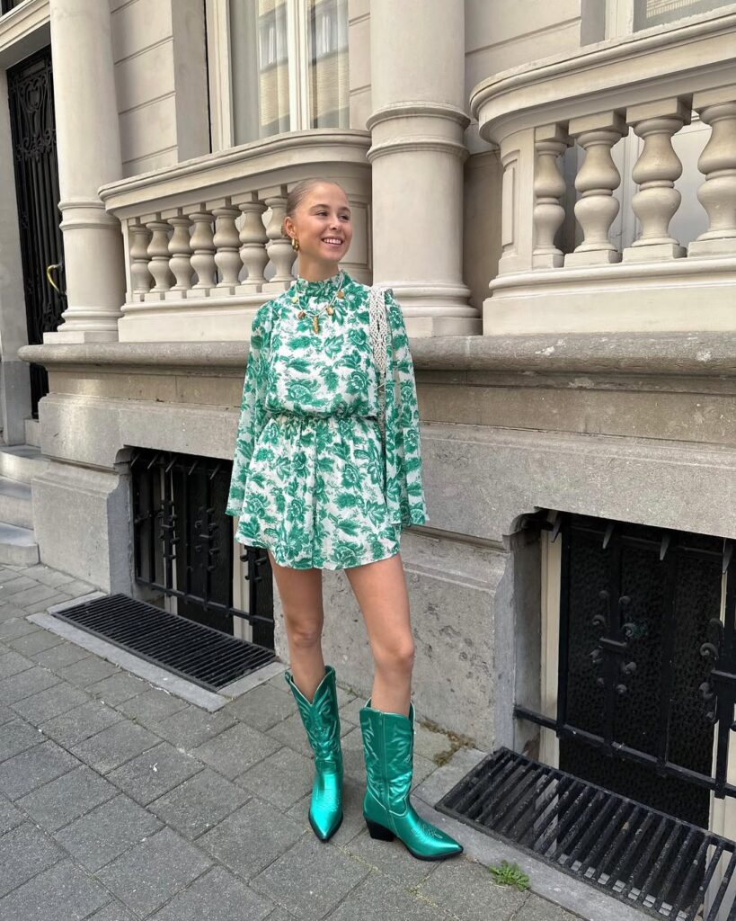 Metallic Green Cowboy Boots