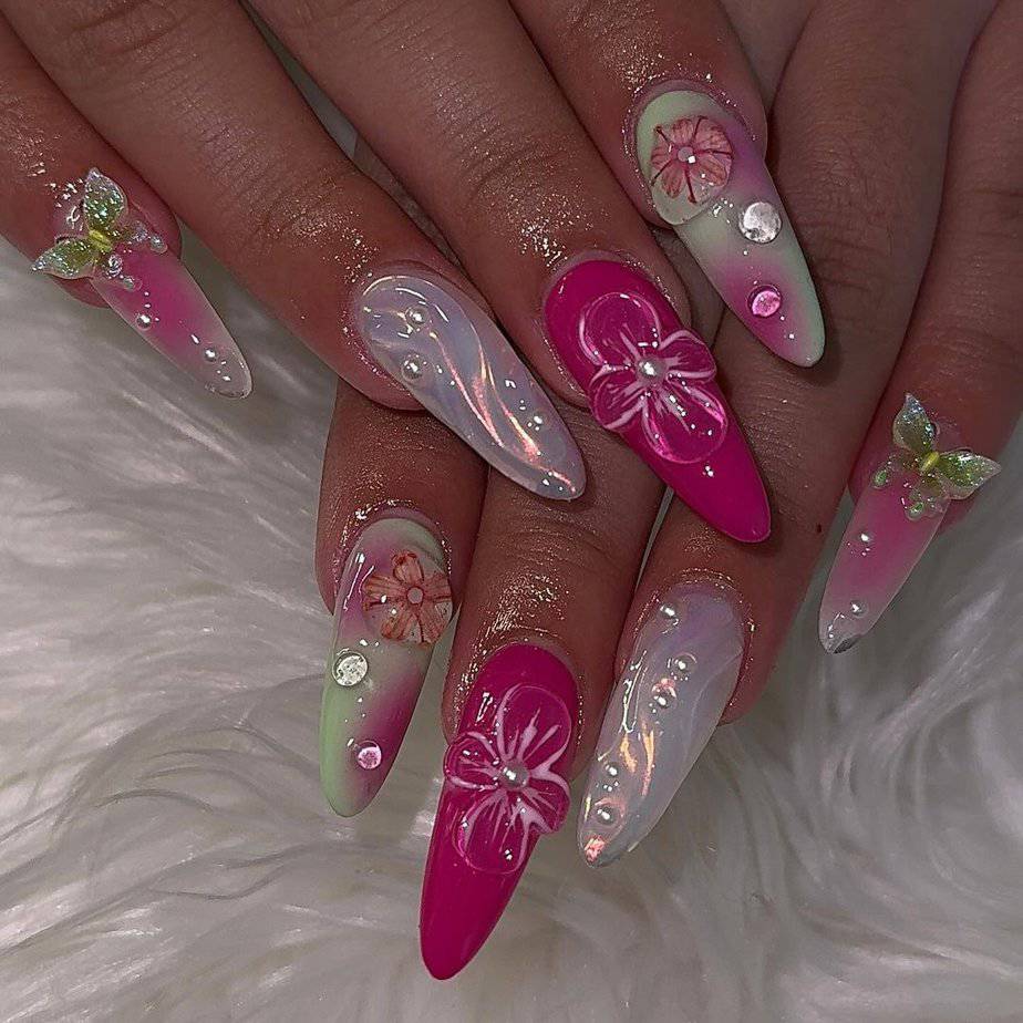 Summer 3D nail art