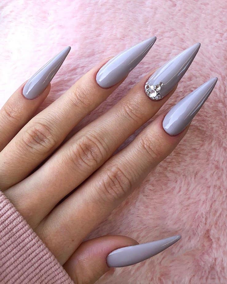 Taupe stiletto nails