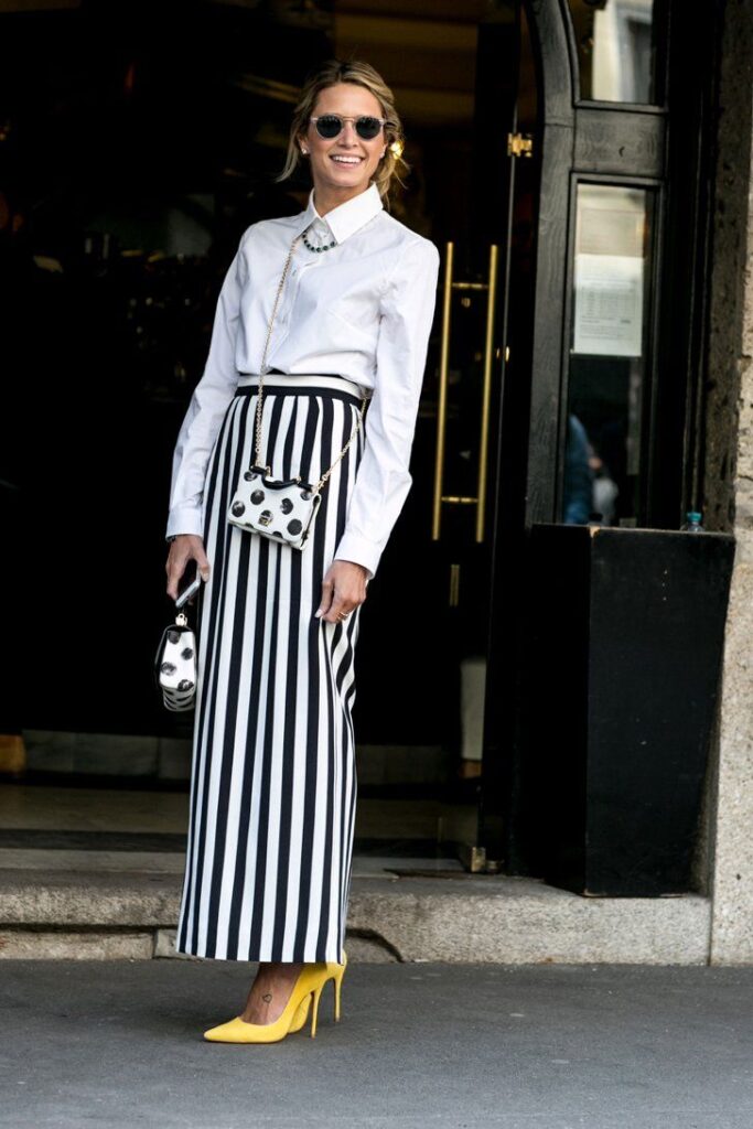 Vertical Stripes with a Pop of Yellow