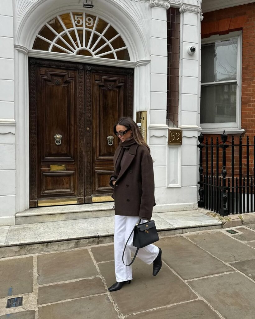 Wide Leg Jeans and Wool Scarf