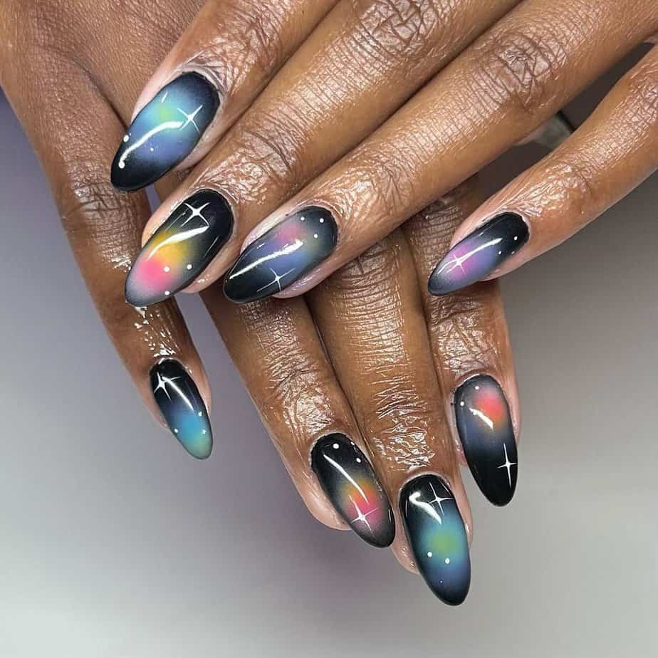 23. Colorful galactic nails