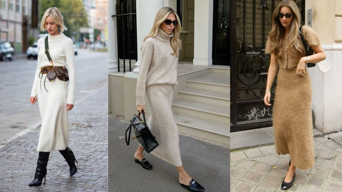 8 Perfect Midi Knit Skirt Looks to Keep You Warm This Winter