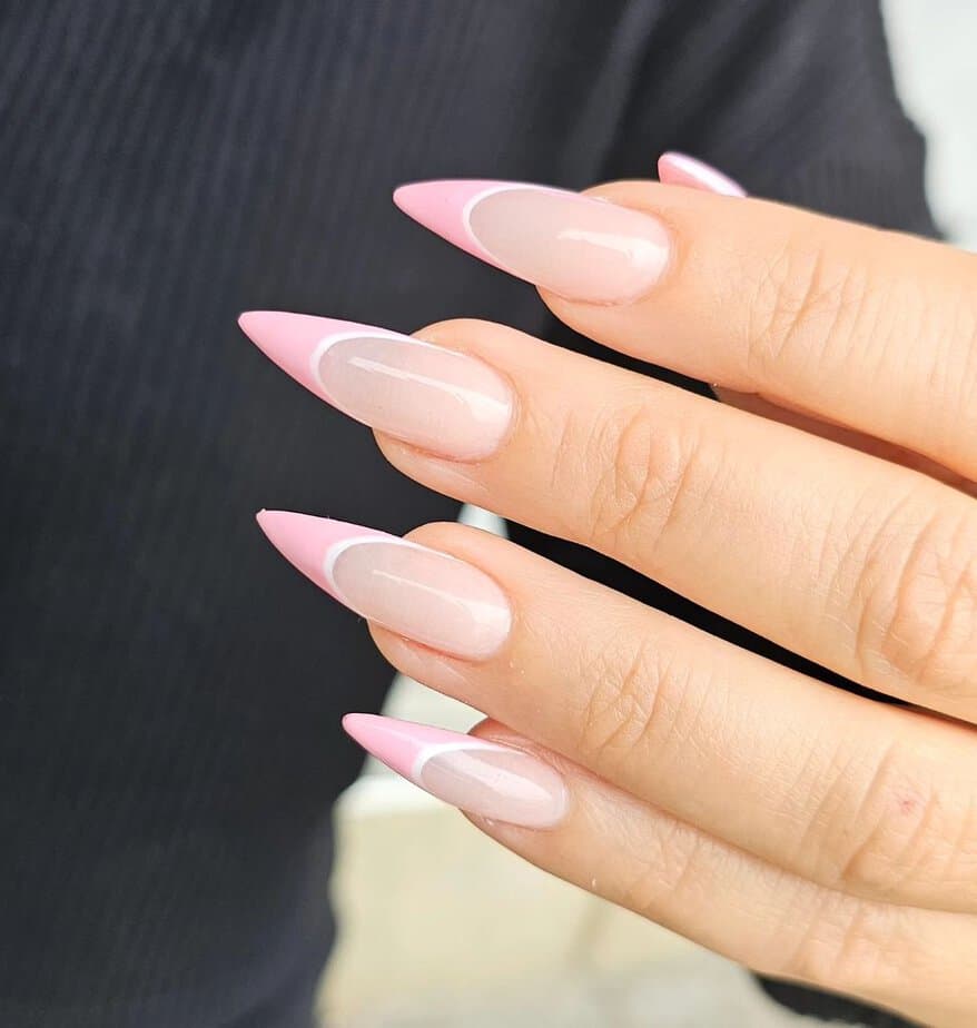 Subtle double French nails