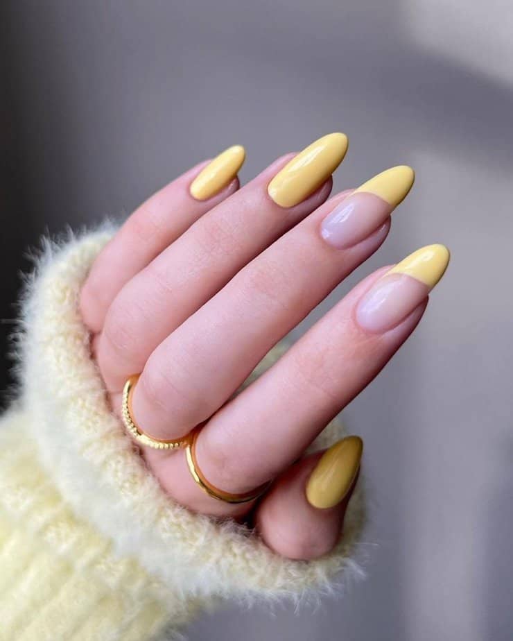 Yellow cashmere nails