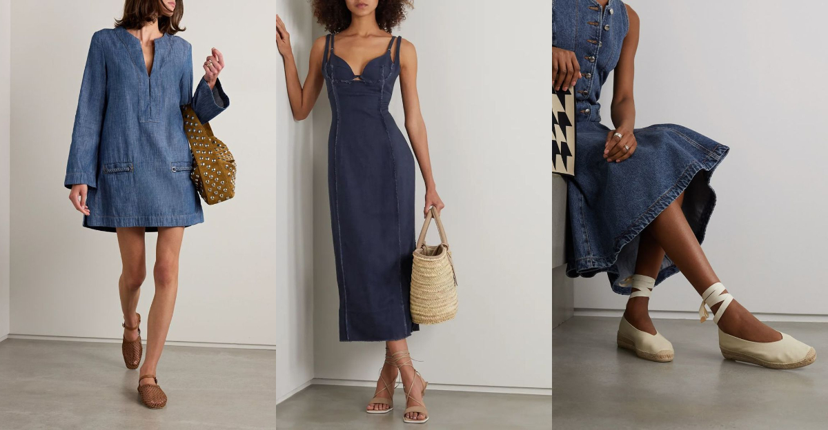 Denim Dresses Are Having a Moment—Here’s How It-Girls Are Styling Them From the Feet Up