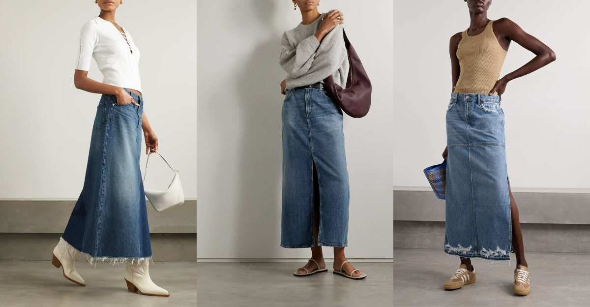 Long Denim Skirts Are In—Here’s What Shoes Actually Work With Them
