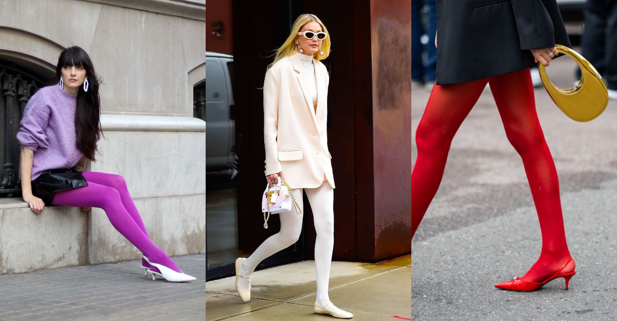 The Bold Girl’s Guide to Colored Tights—Start at the Bottom With These Shoe Pairings