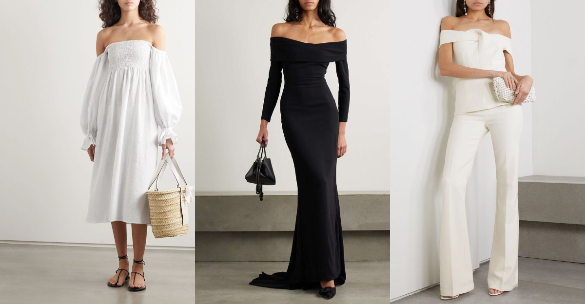 The Ultimate Style Equation—The Best Shoes to Wear With Off-the-Shoulder Looks This Season